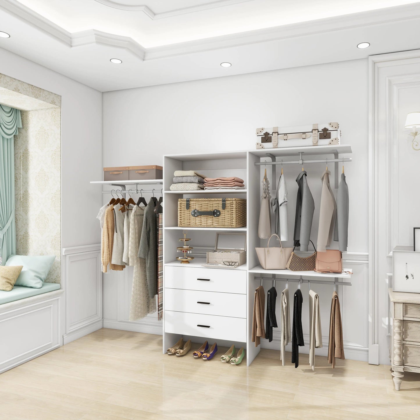 306 Closet Organizer System with Closet Shelves Wall Mounted