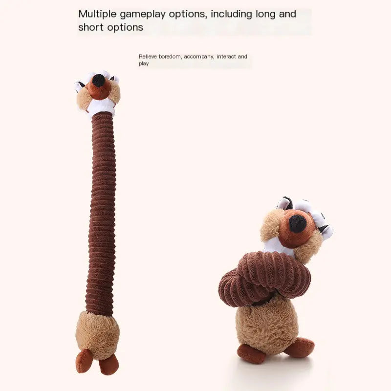 Interactive Plush Long Neck Dog Toy for Chewing