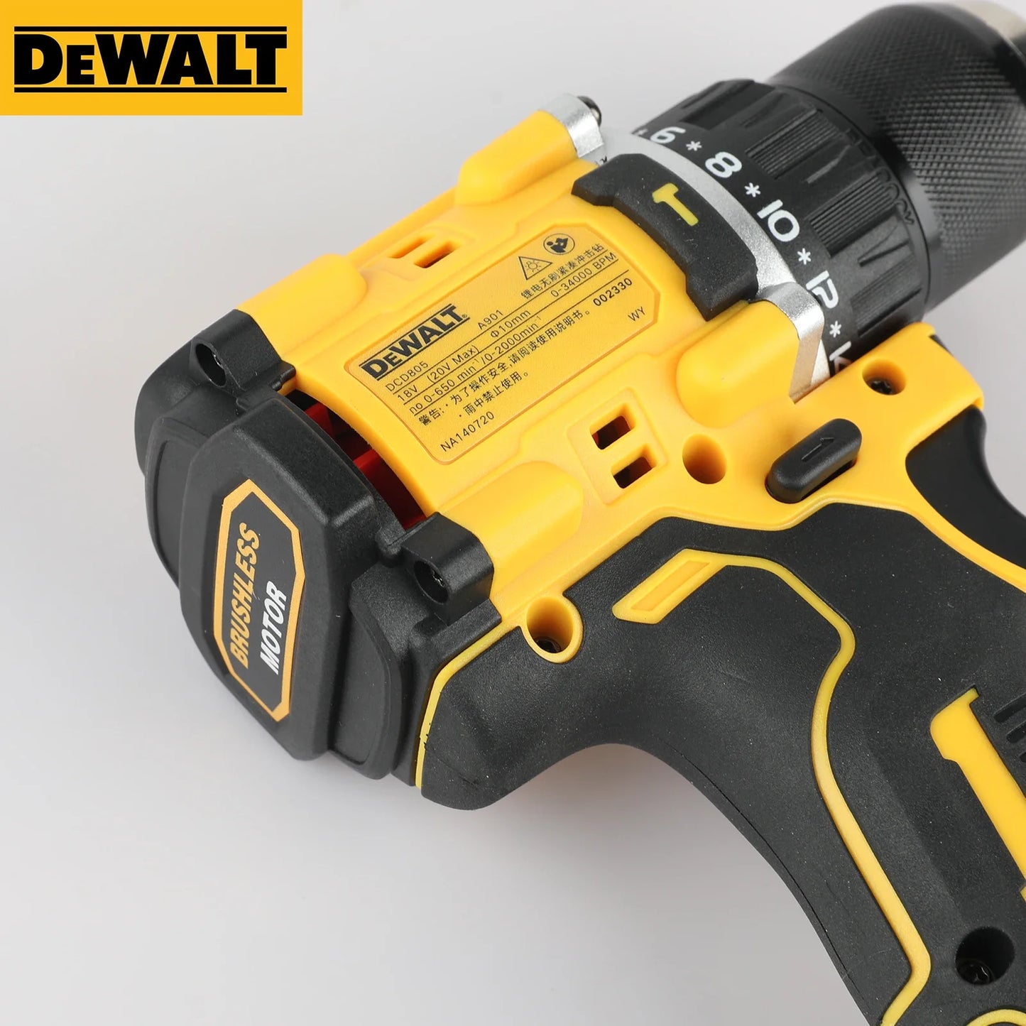 DEWALT DCD805 20V MAX XRbrushless Hand Impact Drill Rechargeable Lithium Ion Battery Cordless Screwdriver Small Power Tools