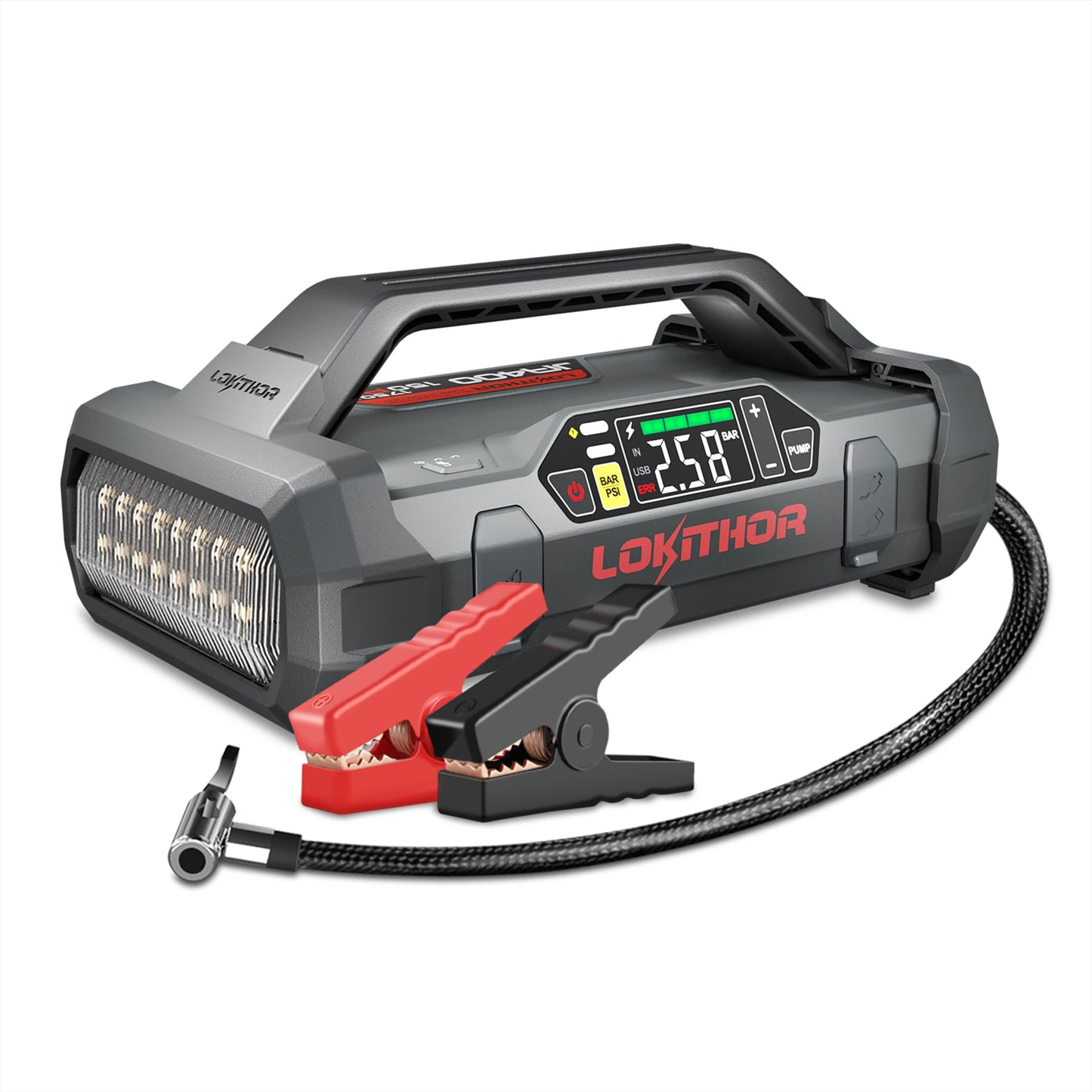 Lokithor JA400 1750A 12V Jump Starter Air Compressor