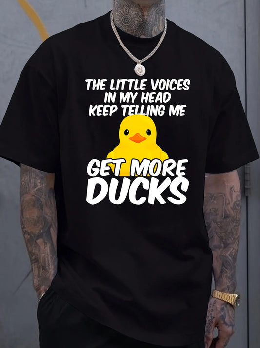 Yellow Duck Print Cartoon T-shirt - Men's Fashion GET MORE DUCKS