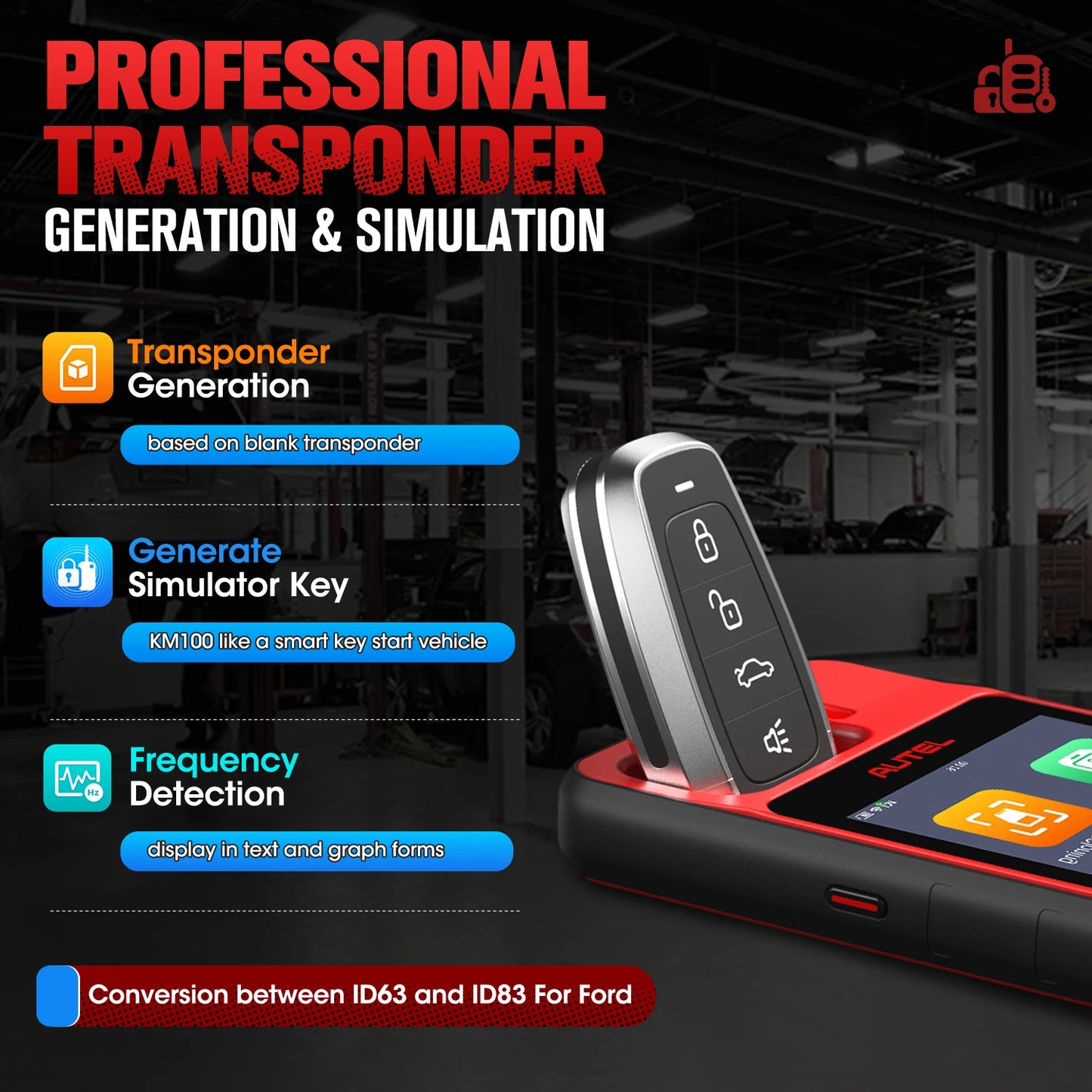 Autel KM100 KM100X Key Fob Programmer Universal Smart Key Generator Remote Immobilizer Tool
