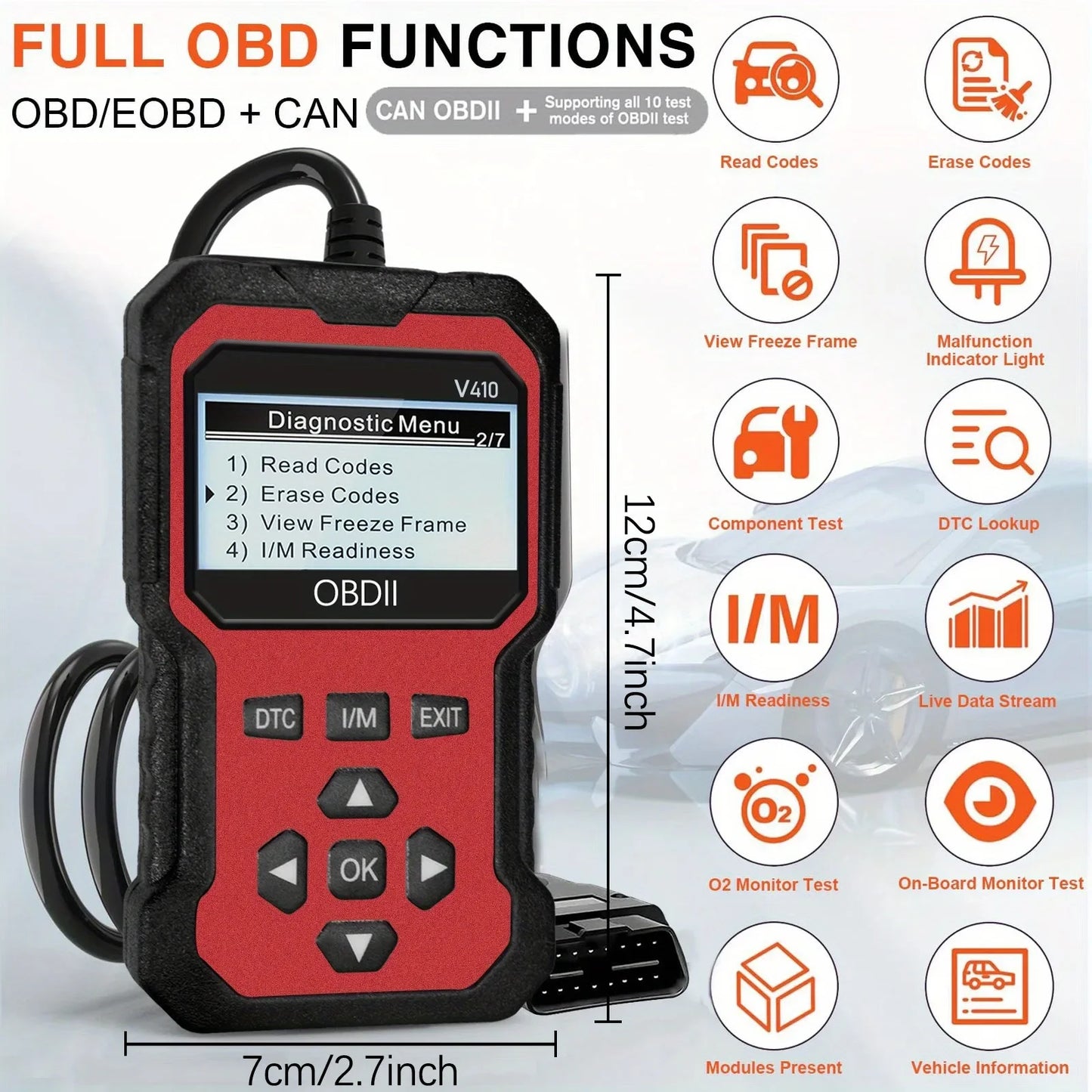 Code Reader , Obd2 automotive scanner diagnostic tool