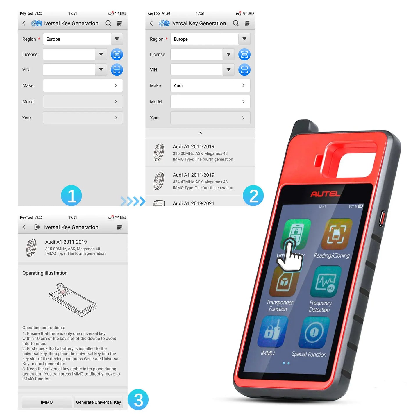 Autel KM100 KM100X Key Fob Programmer Universal Smart Key Generator Remote Immobilizer Tool