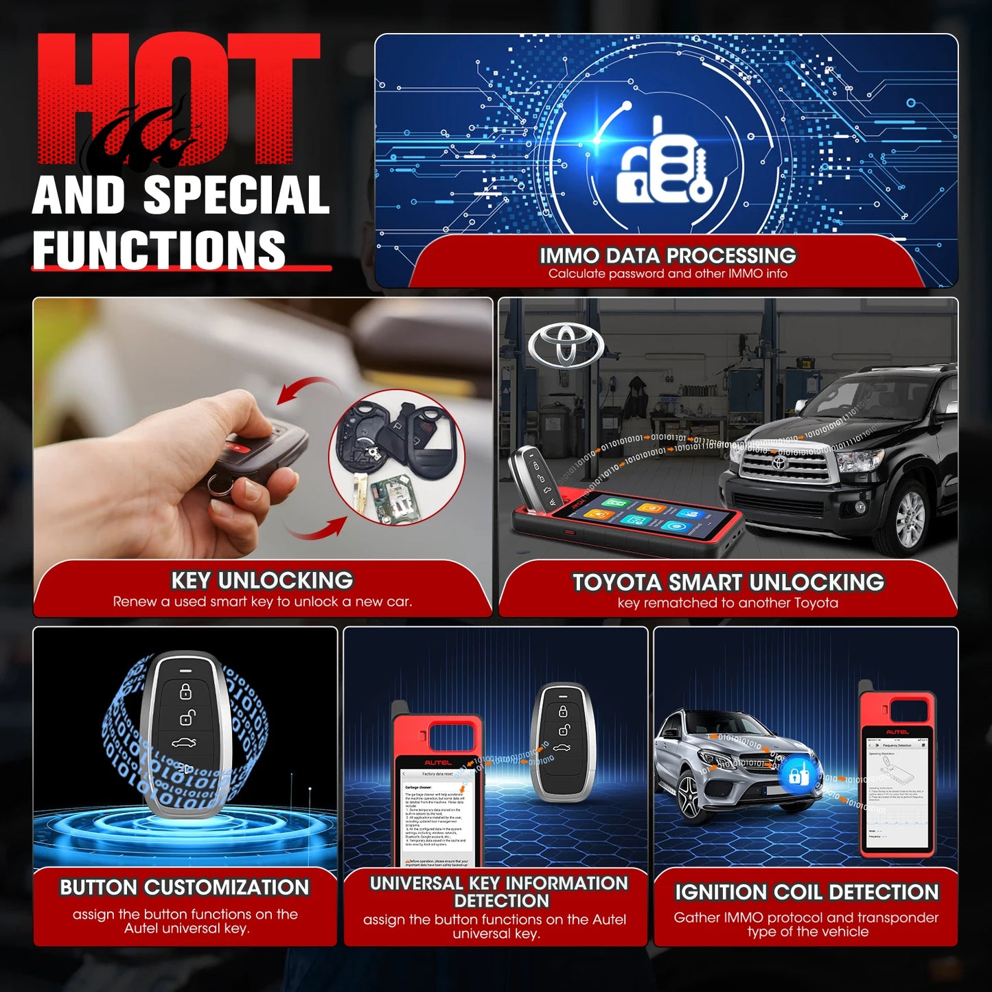 Autel KM100 KM100X Key Fob Programmer Universal Smart Key Generator Remote Immobilizer Tool