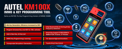 Autel KM100 KM100X Key Fob Programmer Universal Smart Key Generator Remote Immobilizer Tool