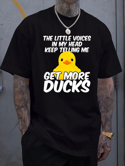Yellow Duck Print Cartoon T-shirt - Men's Fashion GET MORE DUCKS