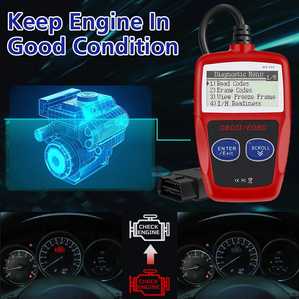 Car Diagnostic Tools Universal Version Fault Code Clear OBD 2 Scanner OBD2 Code Reader