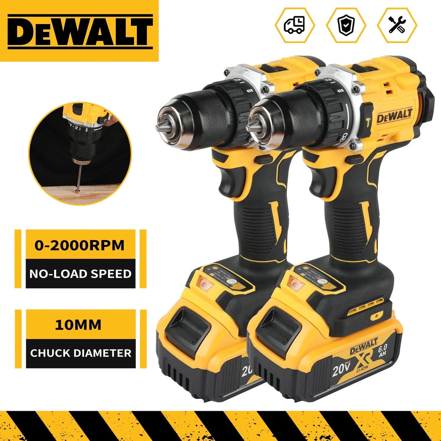 DEWALT Lithium Battery 20V Rechargeable Brushless Compact Electric Screwdriver Hand Drill Impact Drill DCD805
