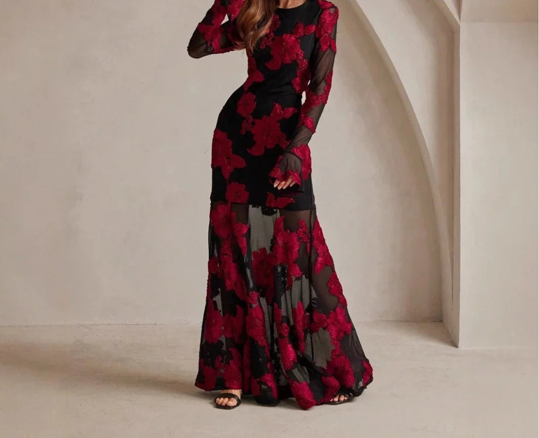 Elegant Dress Dress for Women 2026 Spring Collection Waist V-neck Jacquard Embroidered Dress