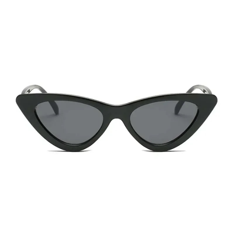 Cute Sexy Vintage Cat Eye Sunglasses Woman Small Black White Triangle Retro