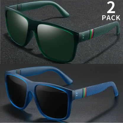 2PCS Polarized Sunglasses Brand Designer Vintage Sunglasses