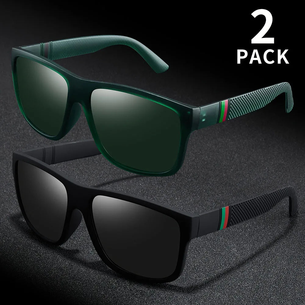 2PCS Polarized Sunglasses Brand Designer Vintage Sunglasses