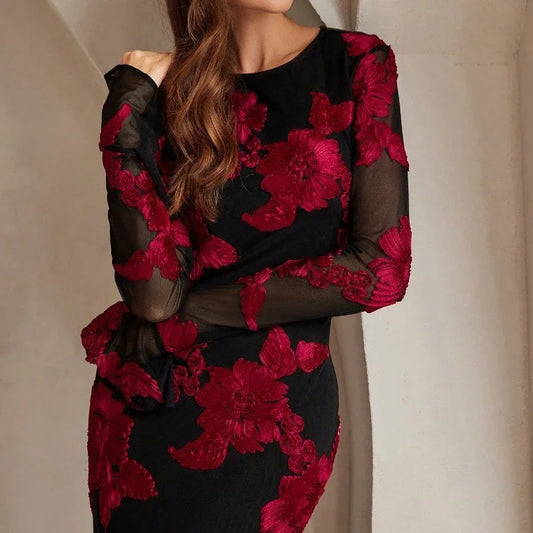 Elegant Dress Dress for Women 2026 Spring Collection Waist V-neck Jacquard Embroidered Dress