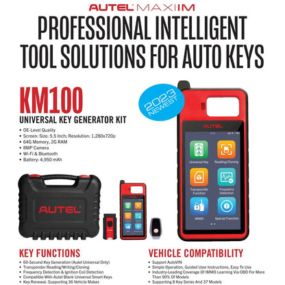 Autel KM100 KM100X Key Fob Programmer Universal Smart Key Generator Remote Immobilizer Tool