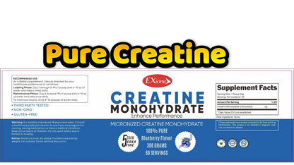Exione 100% Pure  Blueberry Micronized Creatine Powder 300g Muscle Growth Support Supplement