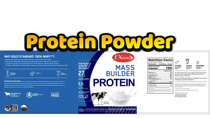 Exione 27g  Vanilla Milkshake Mass Builder Whey Protein Powder Low‑Sugar  Post-Workout Muscle Recovery