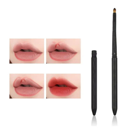 Portable Lip Makeup Brush with Metal Handle (1Pc)