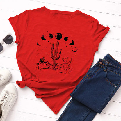 Loose Fit Cotton Short Sleeve T-Shirt for Women