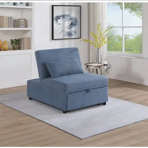Contemporary Blue Gray Sleeper Sofa