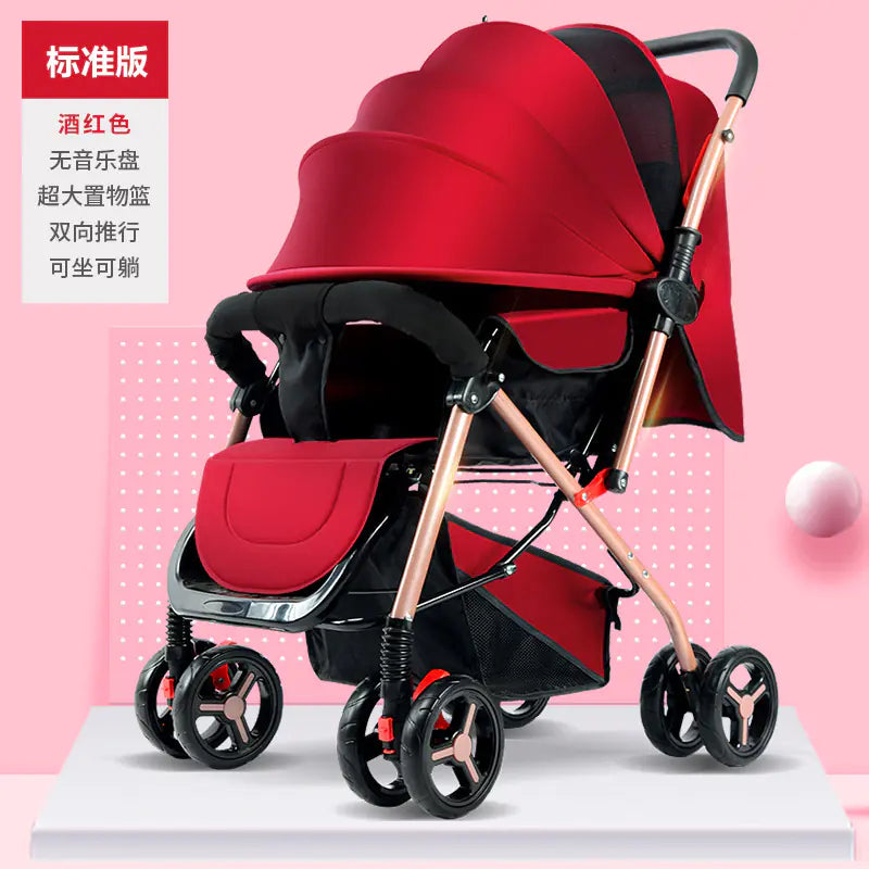 Lightweight Convertible Baby Stroller with One-Click Fold