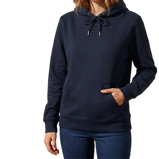 Women's Navy Blue Casual Pullover Hoodie Long Sleeve Hooded Sweatshirt