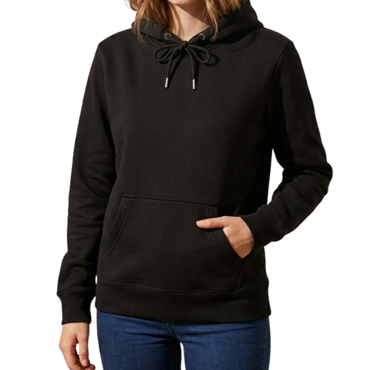 Black Women's Plain Hoodie Personalized Graphic Hooded Sweatshirt