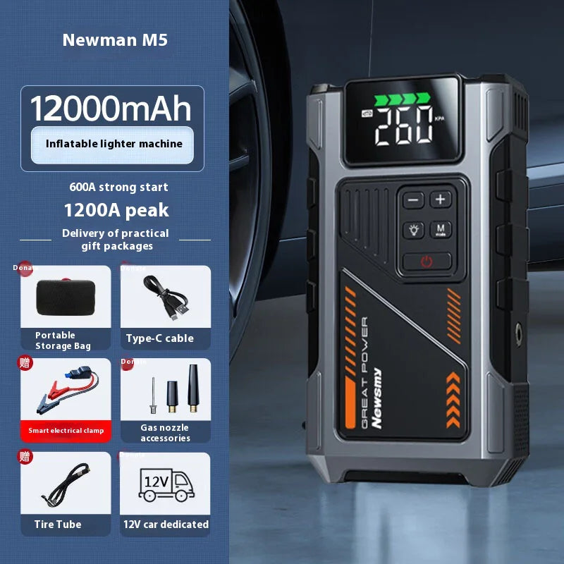 M5 Car Emergency Jump Starter with Air Compressor and Power Bank