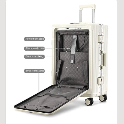 Large Capacity Aluminum Frame Trolley Luggage