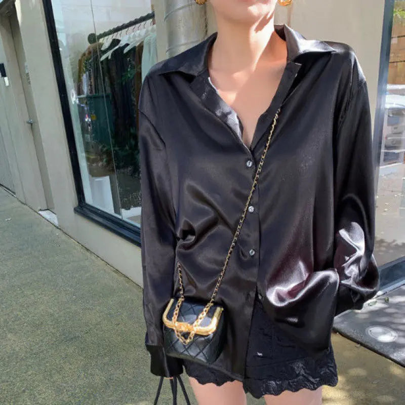 Women's Korean Style Loose Long Sleeve Shirt