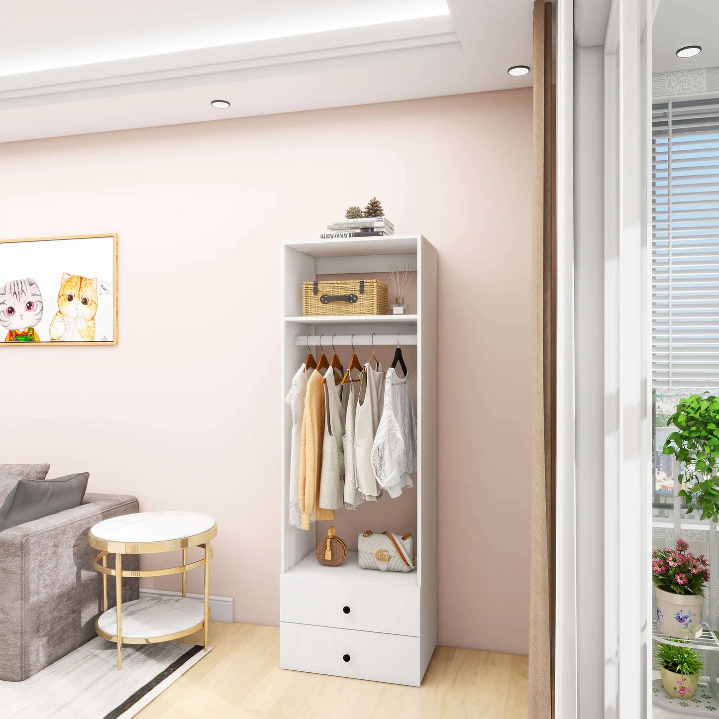 A2 Modular Wooden Closet Organizer System,Clothes Organizer
