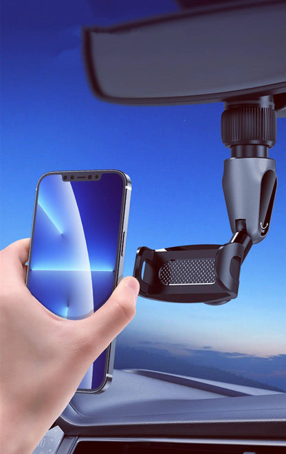 FLYDRMGOS Rearview Mirror Phone Holder Car360-degree Rotatable Car Rearview Mirror Universal Clip