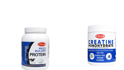 Exione Vanilla Mass Builder Protein Powder And Blueberry Creatine Powder