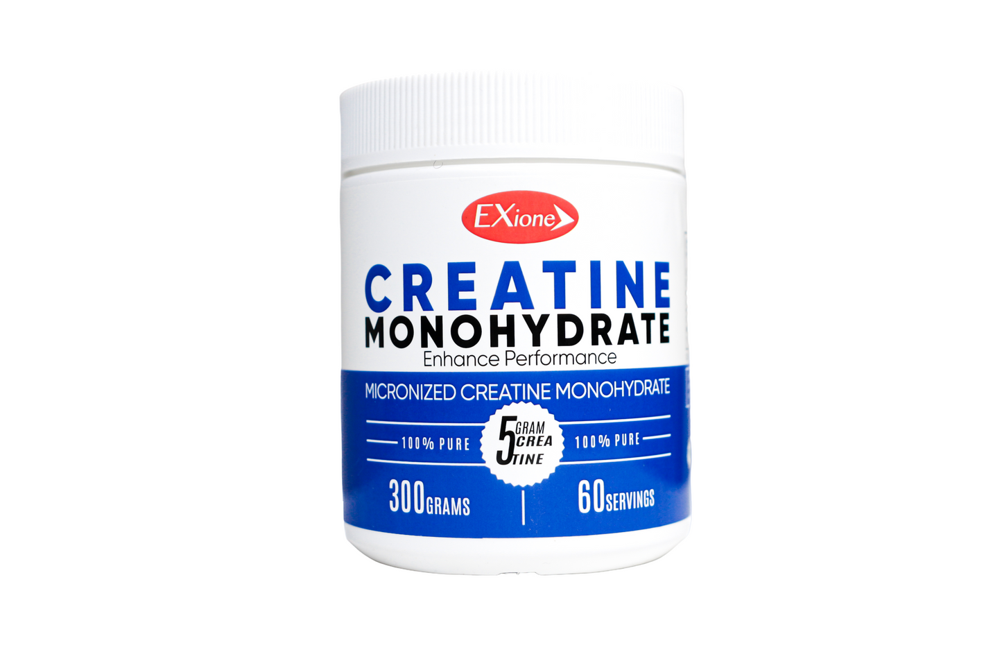 Exione 100% Pure Unflavored Micronized Creatine Powder 300g Muscle Growth Support Supplement
