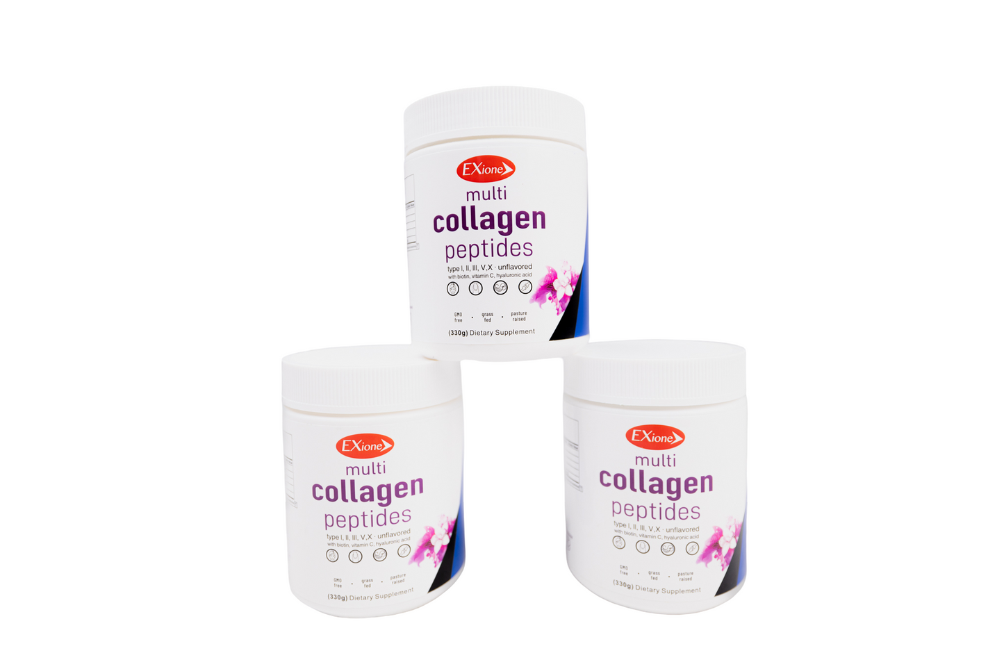 Exione Hydrolyzed Collagen Peptides Grass Fed Joint Health Support Non-GMO Type I  ll III V & XCollagen