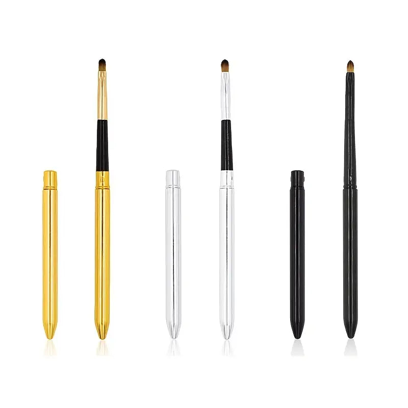 Portable Lip Makeup Brush with Metal Handle (1Pc)