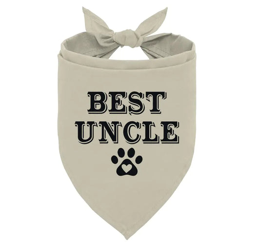 Best Uncle Dog Bandana Apricot Gray