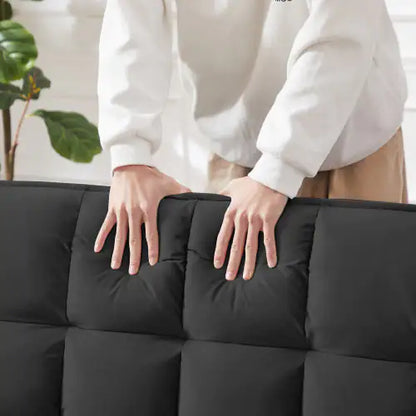 Modern Velvet Loveseat Futon Sofa Couch W  Pullout Bed,Small Love Seat Lounge Sofa W Reclining Backrest