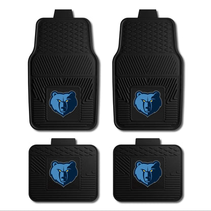 The FANMATS 39912 NBA - Memphis Grizzlies 4-pc Vinyl Car Mat Set | Front Seat and Back Seat Car Mats with Team Logo
