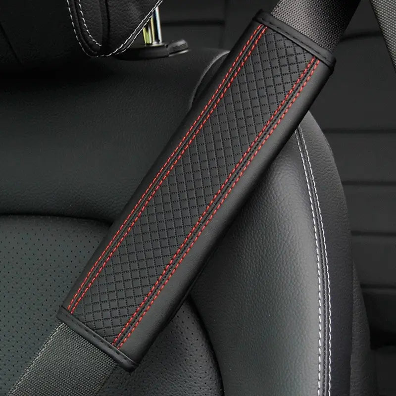 Car Seat Belt Shoulder Protector Pad - Fiber Leather