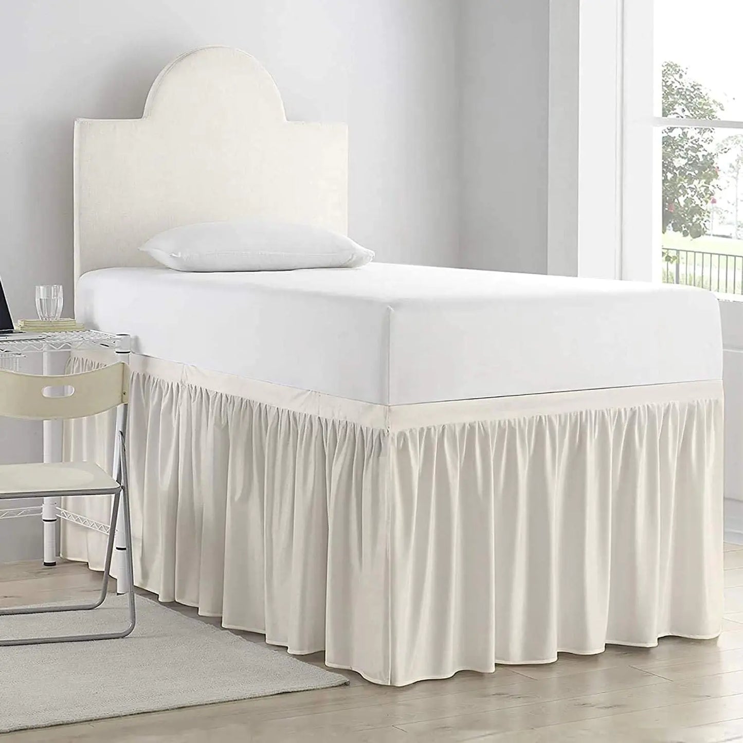 Dorm Room Bed Skirt - Ruffled Dorm Sized Bed Skirt - Dorm Bed Skirt Twin XL