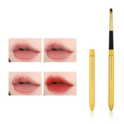Portable Lip Makeup Brush with Metal Handle (1Pc)