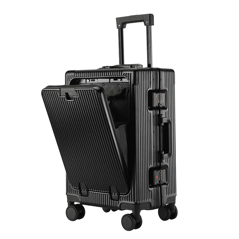 Large Capacity Aluminum Frame Trolley Luggage