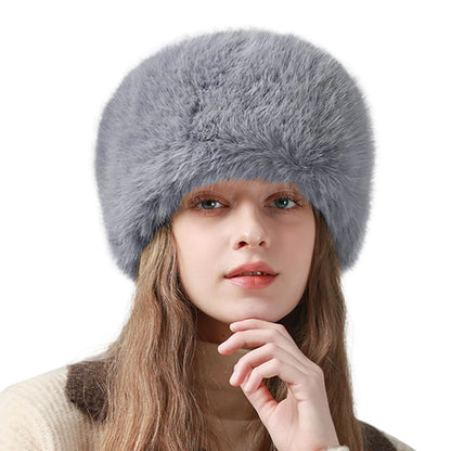 Peicees Winter Faux Fur Hat for Women Girls Cossack Russian Style Hat Ladies