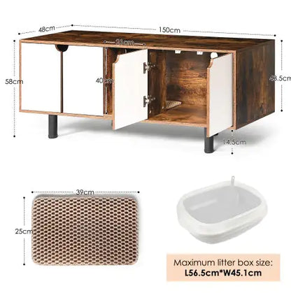 Cat Litter Box Enclosure For 2 Cats