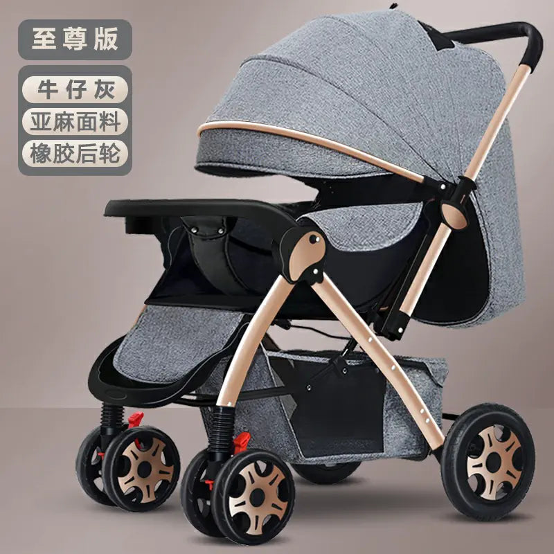 Lightweight Convertible Baby Stroller with One-Click Fold