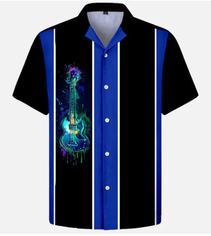 Hawaiian Beach Casual Polyester Spandex Men's Shirt