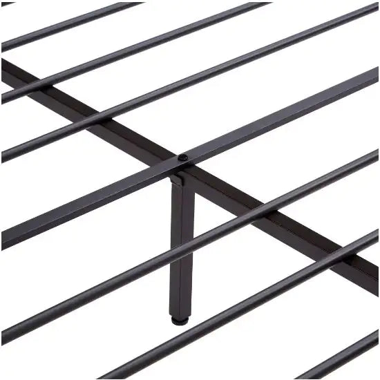 Full Size Metal Platform Bed Frame With Wooden Headboard And Footboard With USB LINER Box Spring Needed