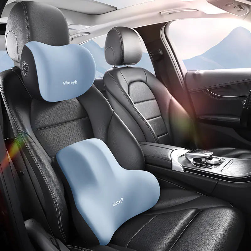 Car Memory Foam Neck Pillow and Lumbar Support Cushion