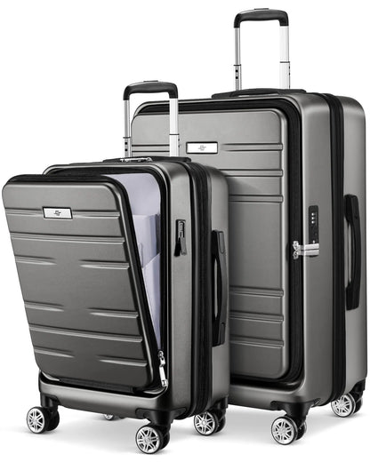 2 piece luggage sets PC Hard Shell Luggage Set with Spinner Wheels